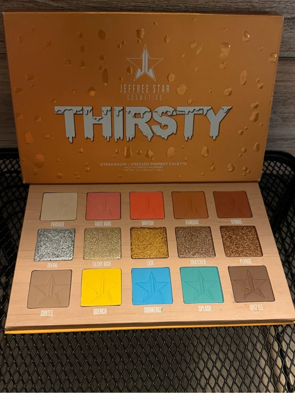 Jeffree Star Thirsty Palette — Orange, Gold & Aqua Shades